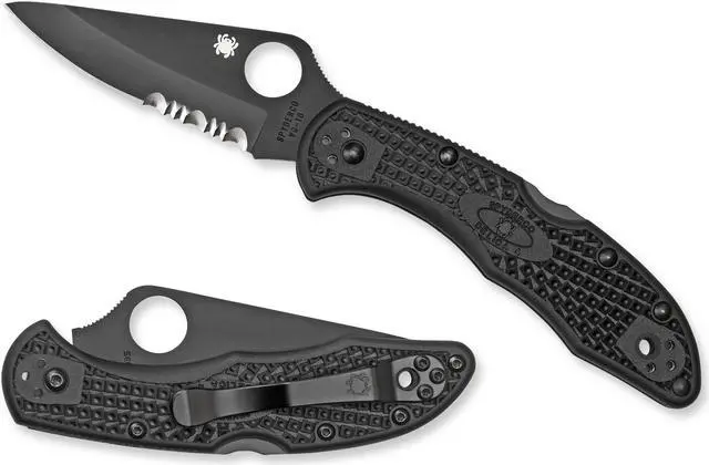 Alt view image 12 of 13 - Spyderco Delica4 Folder Knife 2.9" Partial Titanium Carbonitride Vg10 SS 499Ssg1