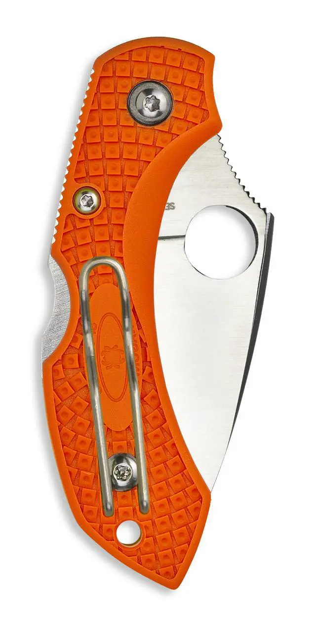 Alt view image 16 of 19 - Spyderco Dragonfly2, Orange Bi-Directional Texture FRN, Plain C28POR2