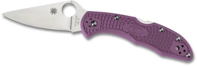 Alt view image 11 of 20 - Spyderco Delica 4 Folder 2.88 in Plain Purple FRN Handle