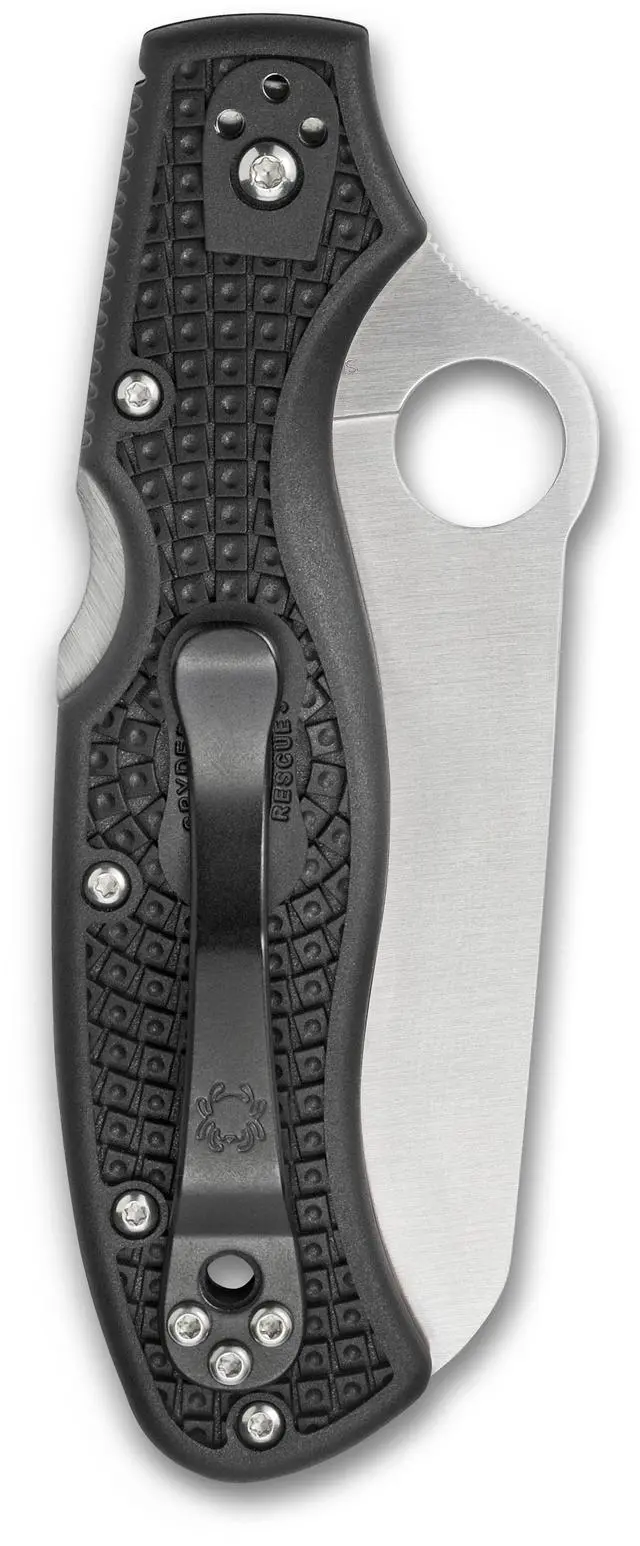 Alt view image 7 of 15 - Spyderco Rescue 3 Lightweight Knife (Black)