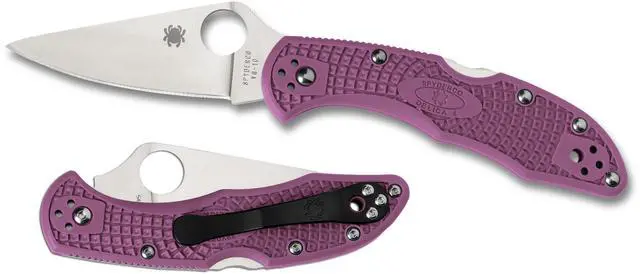Alt view image 13 of 20 - Spyderco Delica 4 Folder 2.88 in Plain Purple FRN Handle