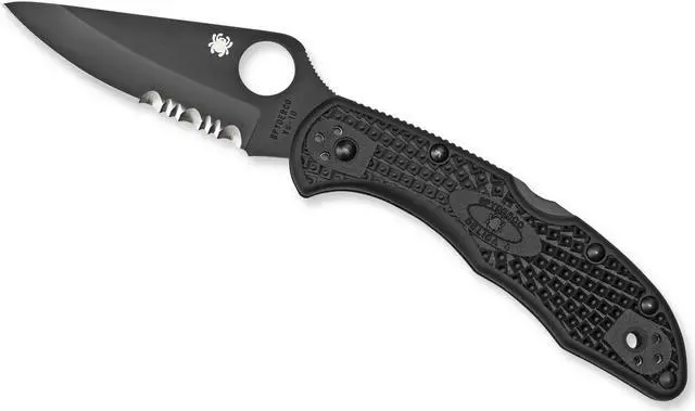 Alt view image 10 of 13 - Spyderco Delica4 Folder Knife 2.9" Partial Titanium Carbonitride Vg10 SS 499Ssg1