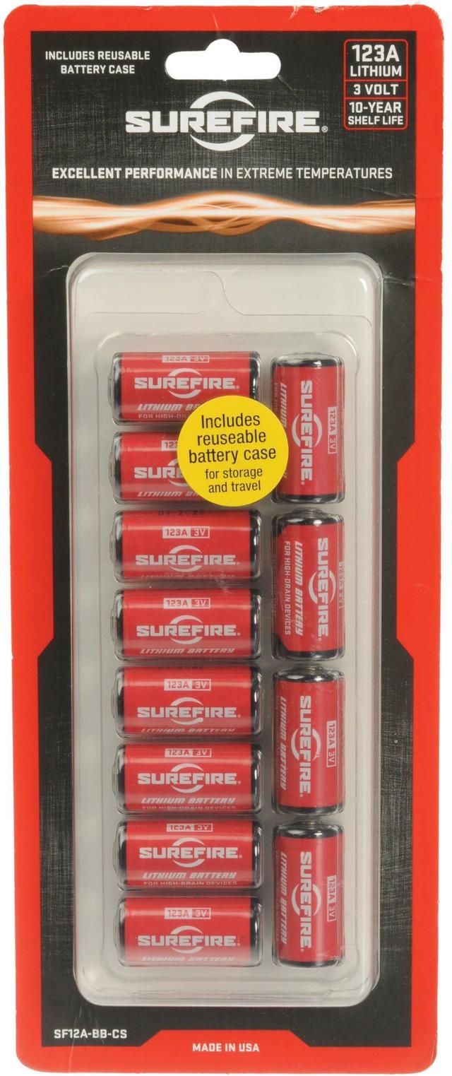 Alt view image 6 of 9 - Surefire (12) 123A Lithium Batteries w/ Reusable Battery Case SF12A-BB-CS