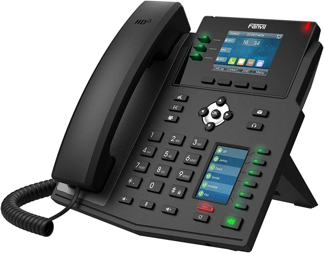 Alt view image 2 of 3 - Fanvil X4U Enterprise IP Phone 12 SIP Lines Dual Gigabit Port with PoE Integrated