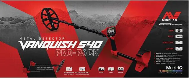 Alt view image 11 of 19 - Minelab VANQUISH 540 Pro Pack Detector, 12x9"/8x5" Double-D Coils, Multi-IQ Freq