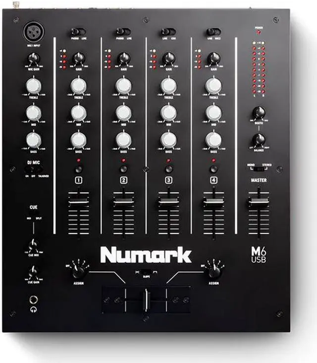 Alt view image 6 of 12 - Numark M6 4-Channel USB DJ Mixer