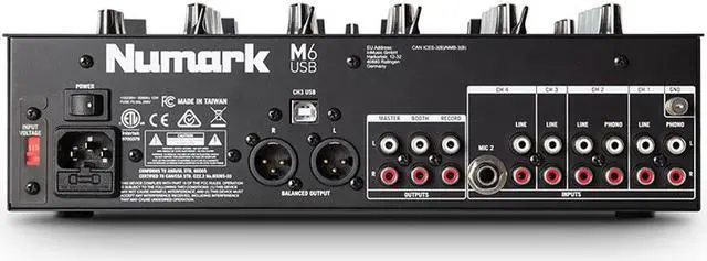 Alt view image 7 of 12 - Numark M6 4-Channel USB DJ Mixer