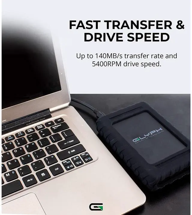 Alt view image 11 of 20 - Glyph Blackbox Plus USB External Mobile Hard Drive 2 TB 7200 RPM