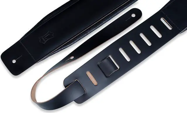 Alt view image 6 of 8 - Levy's 2.5" Foam Padded Leather Guitar Strap, Black