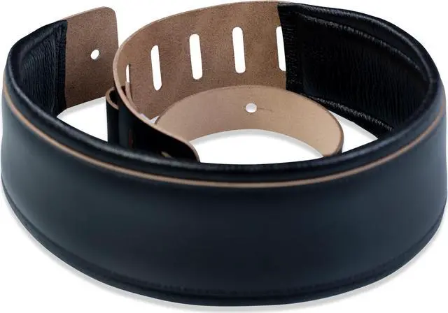 Alt view image 4 of 8 - Levy's 2.5" Foam Padded Leather Guitar Strap, Black
