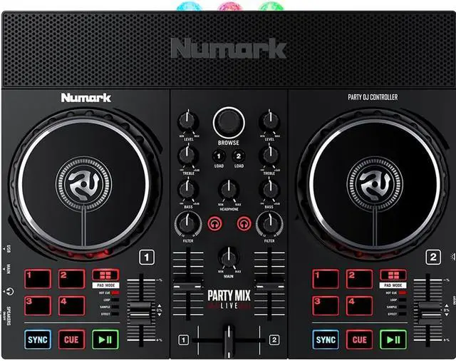 Alt view image 10 of 19 - Numark Party Mix Live DJ Controller with Light Show and Built-in Speakers