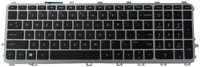 Main image of HP Envy 15-J 15T-J 15Z-J 17-J 17T-J M7-J Backlit Keyboard w/ Silver Frame 720244-001 720245-001