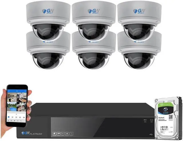 Main image of GW Security 4K (8MP) Smart AI Color Night Vision Security Camera System, 8 Channel H.265+ 8MP NVR, 6 x UltraHD 4K POE Microphone 2.8-12mm Varifocal Lens Human Detection Dome Camera