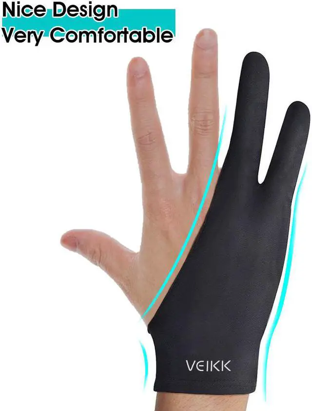 Alt view image 2 of 5 - VEIKK Artist Glove for Drawing Tablet Free Size, 1 Unit for Left-Handed or Right-Handed- Black
