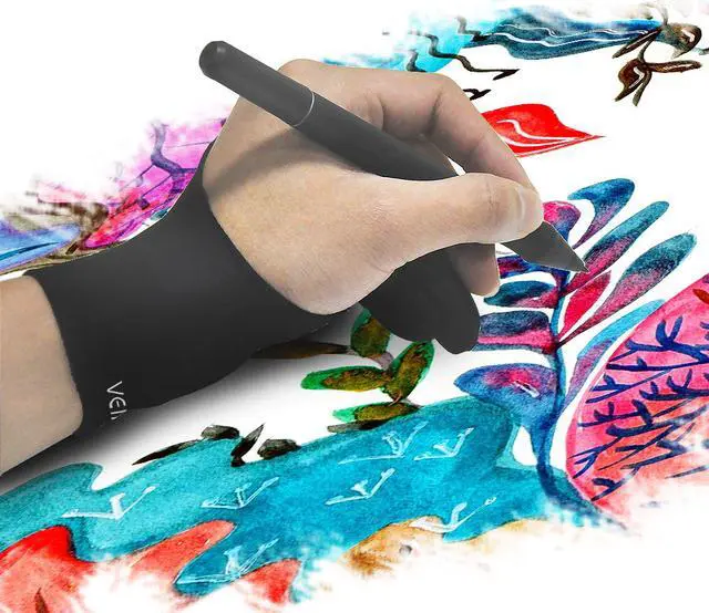 Alt view image 3 of 5 - VEIKK Artist Glove for Drawing Tablet Free Size, 1 Unit for Left-Handed or Right-Handed- Black