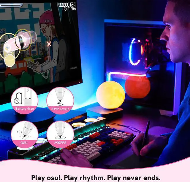 Alt view image 13 of 14 - VEIKK VK1060PRO Drawing Tablet,10x6 inch Drawing Graphics Tablet with 2 Scroll Wheels,6 Express Keys, Battery-Free Stylus Tilt for Android Win Mac OS (8192 Levels)