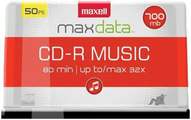 Alt view image 5 of 11 - Maxell MaxData CD-R Music 80min Recordable Discs (50 Disc Spindle)
