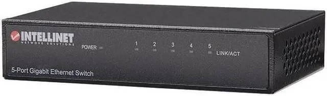 Alt view image 14 of 19 - Intellinet 5-Port Gigabit Ethernet Switch, Desktop Size, Metal Housing, IEEE 802.3az (Energy Efficient Ethernet)