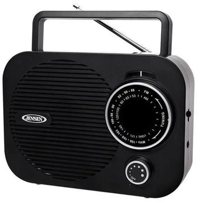 Alt view image 5 of 9 - JENSEN Portable AM/FM Radio w/ Aux jack (black) MR-550-BK