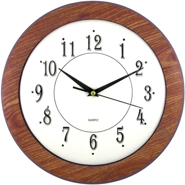Alt view image 3 of 4 - Timekeeper 6415 12" Wood Grain Round Wall Clock