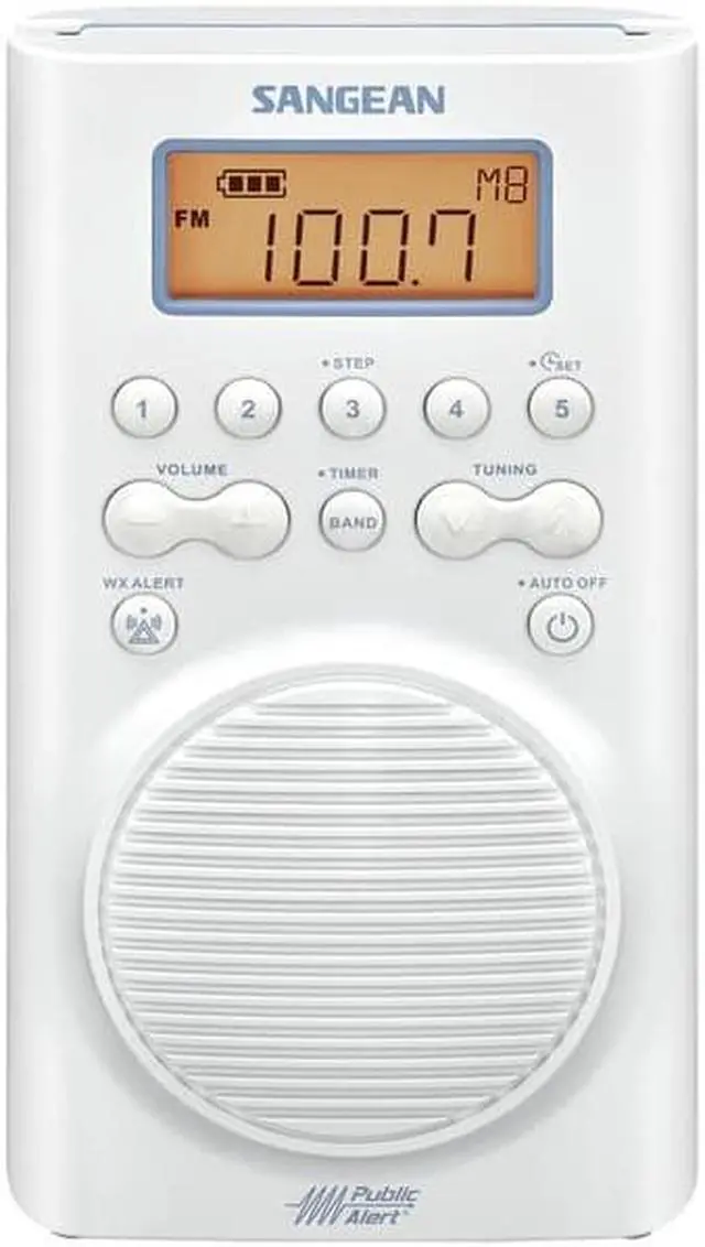 Alt view image 2 of 11 - Sangean H205TQ FM & AM Weather Alert Waterproof Shower Radio - 6.14 x 4 x 9.75