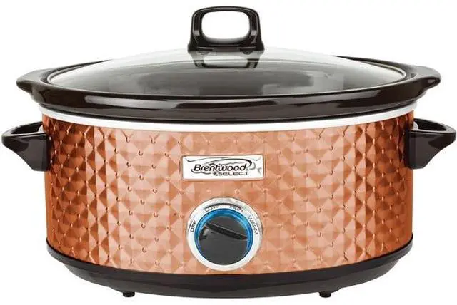 Main image of Brentwood SC-157C Diamond Pattern Slow Cooker, 7 Quart - Copper