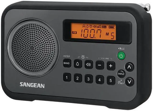 Alt view image 4 of 12 - Sangean PR-D18BK AM/FM Digital Portable Receiver with Alarm Clock (Black)