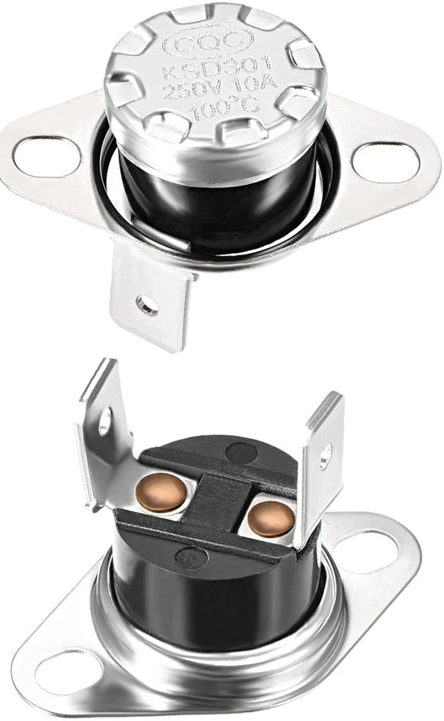 Main image of KSD301 Thermostat, Temperature Control Switch 100°C 10A Normally Closed N.C 2pcs