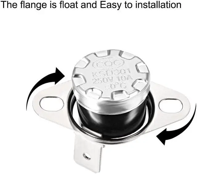 Alt view image 2 of 4 - KSD301 Thermostat, Temperature Control Switch 90°C 10A Normally Closed N.C 2pcs