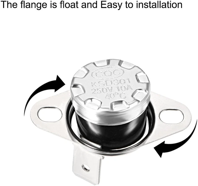 Alt view image 2 of 4 - KSD301 Thermostat, Temperature Control Switch 40°C 10A Normally Closed N.C 5pcs