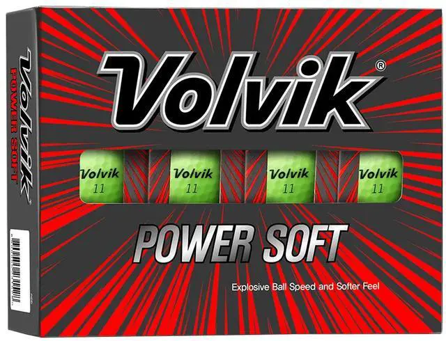 Alt view image 7 of 12 - Volvik Power Soft Golf Balls Dozen (Gloss Green)