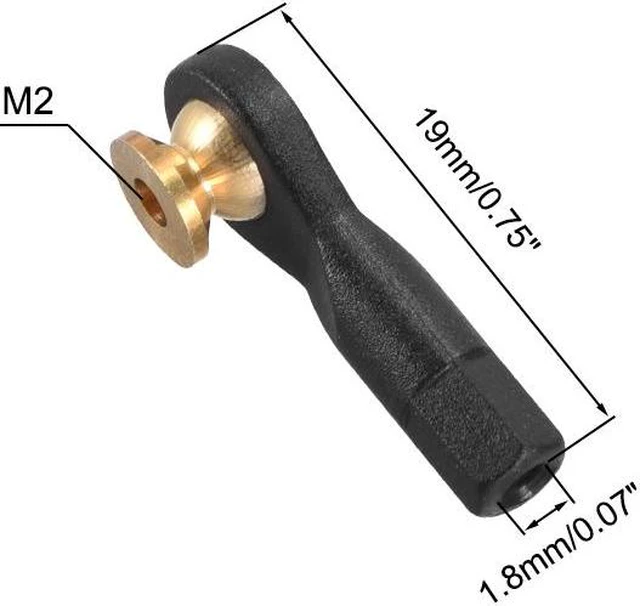 Alt view image 2 of 3 - 5Pcs M2 2.0xL19mm Lever Steering Linkage Tie Rod End Ball Head End without Screws and Nut for RC Car Robot
