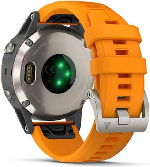 Alt view image 6 of 9 - Garmin fenix 5 Plus Sapphire Edition Multi-Sport Training GPS Watch (47mm, Titanium with Solar Flare Orange