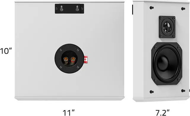 Alt view image 3 of 12 - Fluance Elite High Definition 2-Way Bipolar Surround Speakers for Wide Dispersion Surround Sound in Home Theater Systems - White/Pair (SXBP2WH)