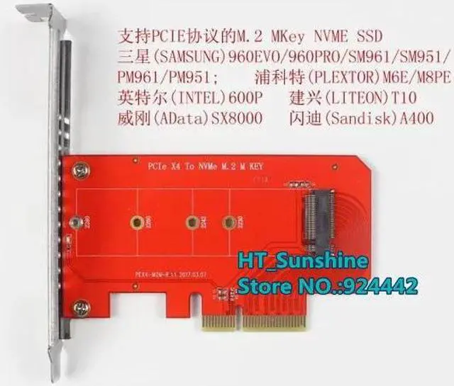 Alt view image 4 of 6 - Amify Super high speed PCI Express PCI-E 3.0 X4 to NVME M.2 M KEY NGFF SSD pcie Adapter card Increase speed for PC Computer