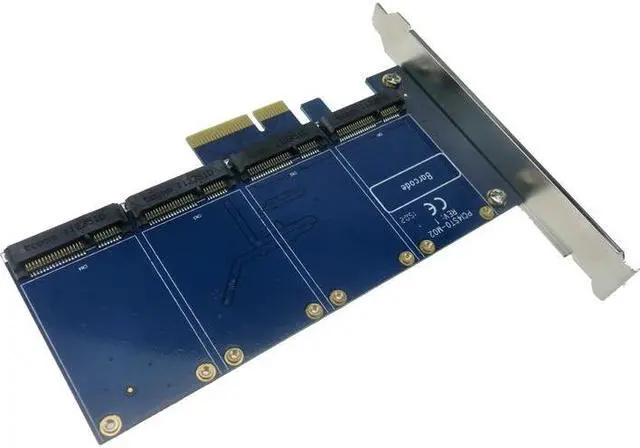 Alt view image 3 of 4 - 4 mSATA SSD PCI-e Hybrid Controller Card RAID0 RAID1 RAID10 Marvell HyperDuo SATAIII PCIe flash solutions accelerates databases