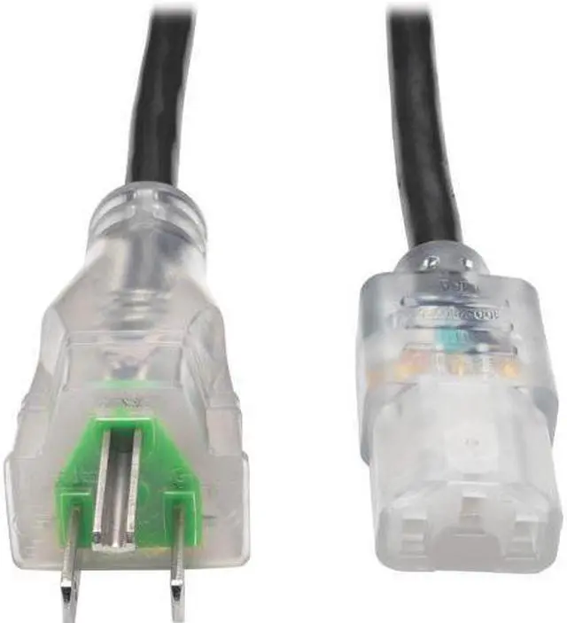 Alt view image 4 of 10 - Tripp Lite Model P006-006-HG13CL 6 ft. Hospital-Grade Computer Power Cord with Clear Plugs, 13A, 16 AWG (NEMA 5-15P to IEC-320-C13)