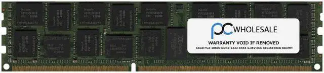 Main image of HP 16GB PC3-10600 DDR3-1333 2Rx4 1.35v ECC Registered RDIMM (HP PN# 628974-081)