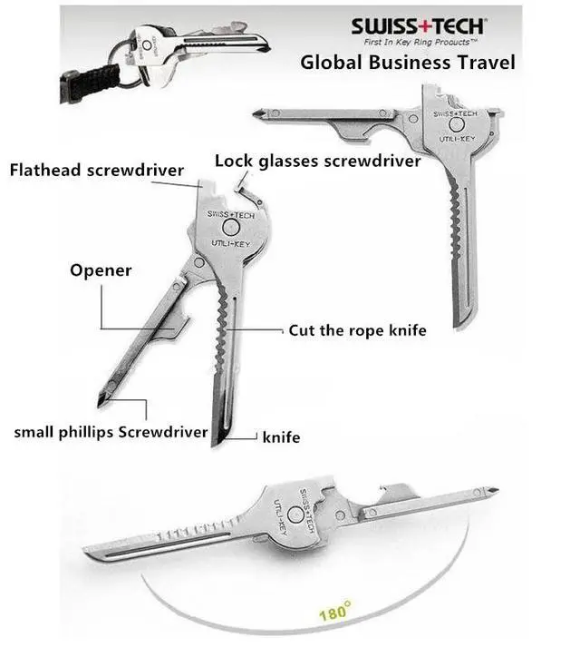 Alt view image 3 of 6 - Swiss+Tech ST66676 Utili-Key 6-in-1 Keyring & Keychain Multi-Function Tool
