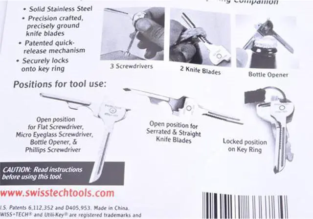 Alt view image 4 of 6 - Swiss+Tech ST66676 Utili-Key 6-in-1 Keyring & Keychain Multi-Function Tool