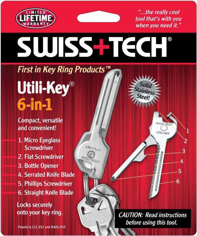 Alt view image 5 of 6 - Swiss+Tech ST66676 Utili-Key 6-in-1 Keyring & Keychain Multi-Function Tool