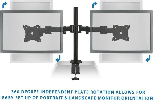 Alt view image 8 of 12 - Mount-It! MI-1752 Full Motion Dual Monitor Desk Mount