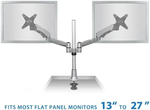 Alt view image 6 of 14 - Mount-It! Modular Desk Mount Adjustable Monitor Arm Up to 24" Monitors Gray/Silver (MI-45111)