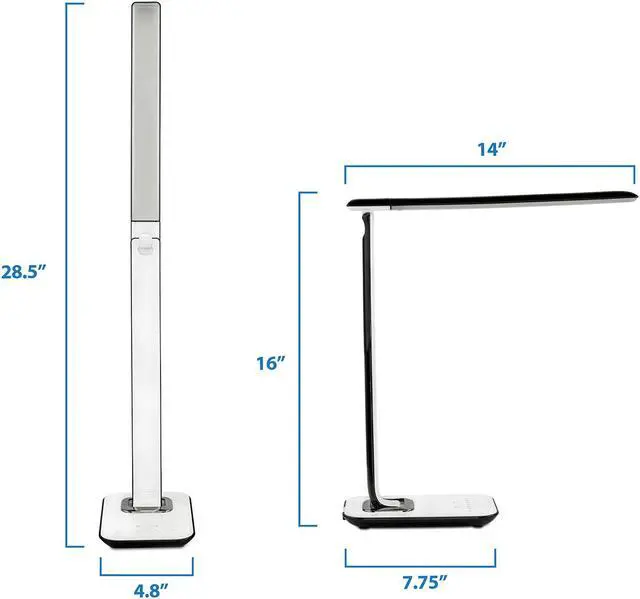 Alt view image 2 of 12 - Turcom LED DESK LAMP WITH SOFT TONE COLOR CHANGER AND USB CHARGER
