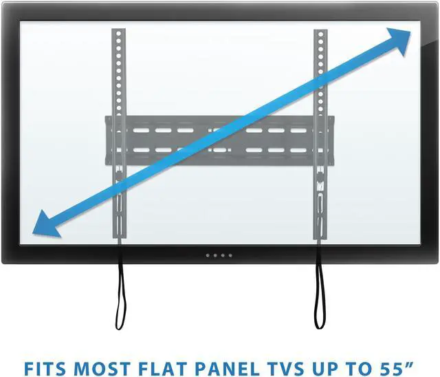 Alt view image 4 of 12 - Mount-It! Fixed Wall TV Mount for LCD (Low Profile Slim) Lockable Screen Size: 32"-55" 77 lbs. Max. (MI-3050)