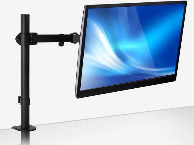 Alt view image 3 of 7 - Mount-It! Single Monitor Arm Mount | Motion Height Adjustable Articulating Tilt | Fits 19-27 Inch Screens