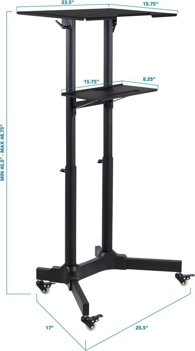 Alt view image 5 of 12 - Mount-It! 24"W Portable Lectern Adjustable Aluminum Standing Podium Black (MI-7971)
