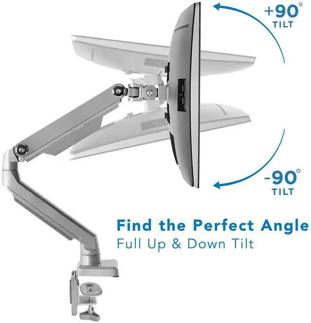 Alt view image 6 of 13 - Mount-It! Single Monitor Arm Mount | Full Motion Spring Arm | Fits Up to 32" Screens