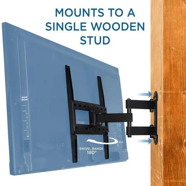 Alt view image 3 of 7 - Mount-It! Swivel TV Wall Mount Corner Bracket | Fits 19" -55" TVs