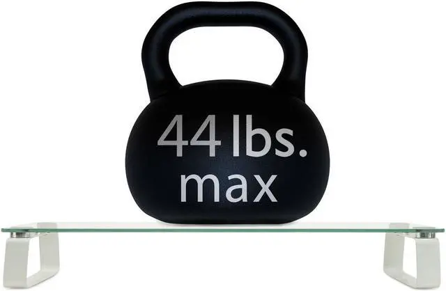 Alt view image 4 of 7 - Mount-It! Glass Monitor Stand Desktop Riser | 27" Max Screen Size | 22" X 8"